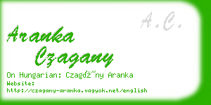 aranka czagany business card